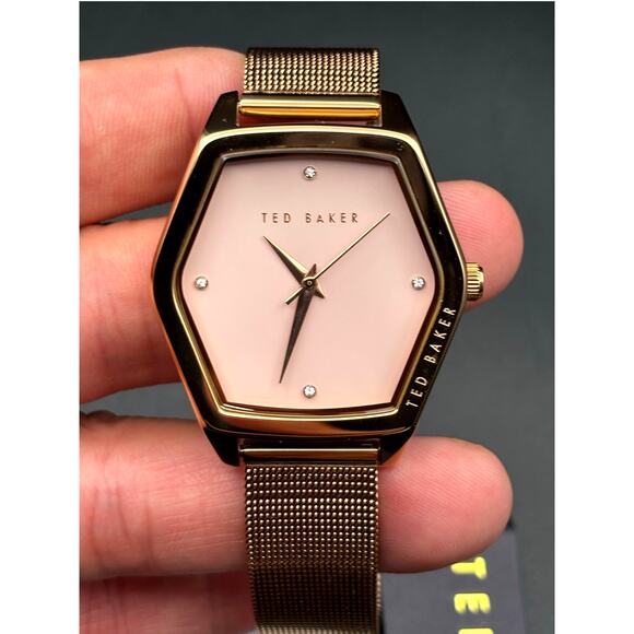 Ted Baker Exter BKPEXF004 Women\'s 36mm Rose Gold Mesh Swarovski Watch NIBWT main image 10